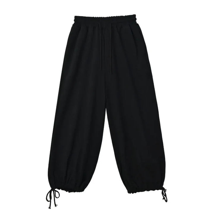 Damen weite hochgeschnittene Lounge-Hose aus weichem Jersey mit Tunnelzug und Seitentaschen – Avélisse