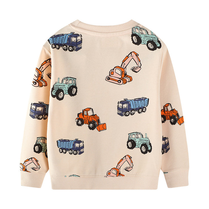 Unisex Sweatshirt mit bunten Baustellenfahrzeugen Echo Archiv