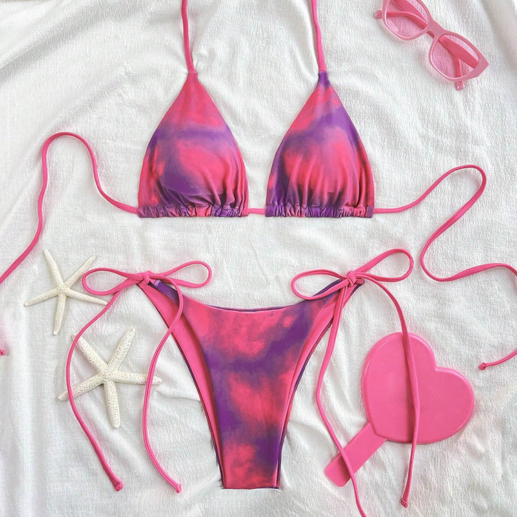 Damen Triangel-Bikini-Set mit verstellbaren Bindebändern Echo Archiv
