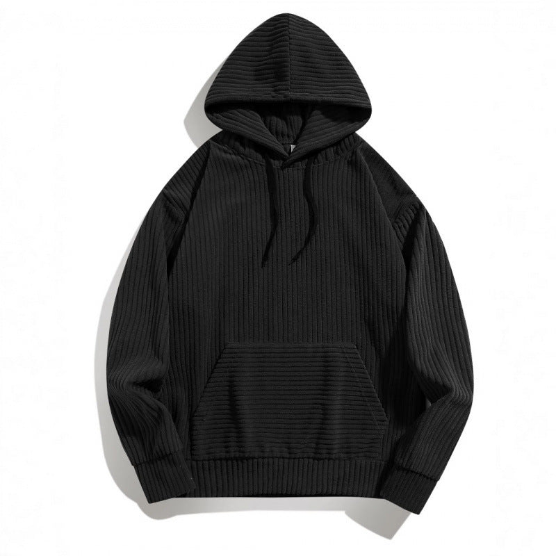 Herren lässiger Hoodie mit strukturiertem Rippenmuster und praktischen Taschen Echoarchiv
