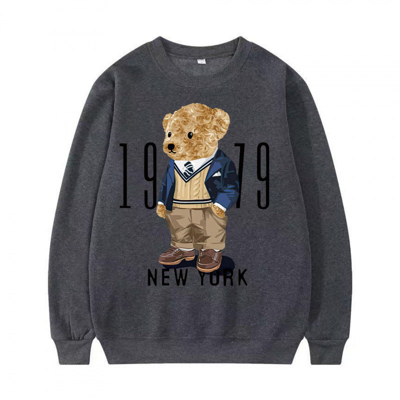 Damen Gemütlicher Sweatshirt mit Bärenmotiv Echoarchiv