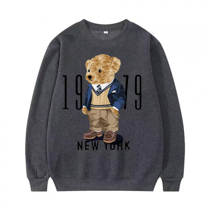 Damen Gemütlicher Sweatshirt mit Bärenmotiv Echoarchiv