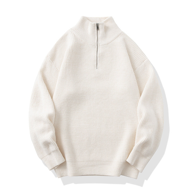 Damen Hochwertiger Strickpullover mit Stehkragen und Reißverschluss Echo Archiv