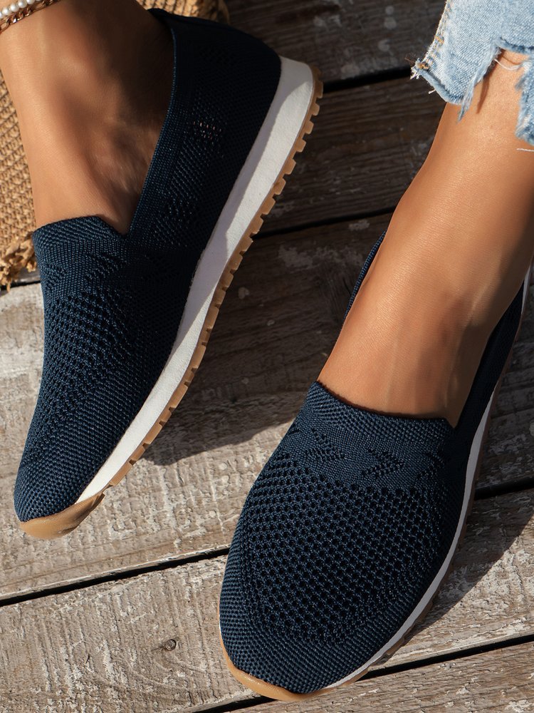 Damen Atmungsaktive Strick-Slipper mit Memory-Fußbett und rutschfester Laufsohle – Lioré