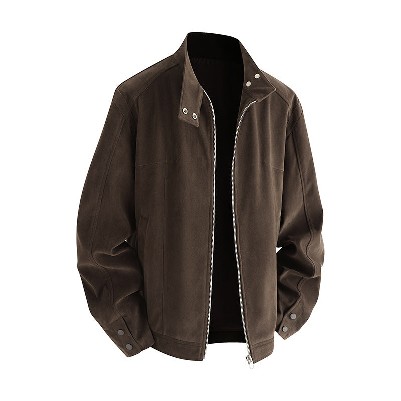 Herren Freizeitjacke aus weichem Kunstleder mit praktischem Kragen und Reißverschluss Echoarchiv