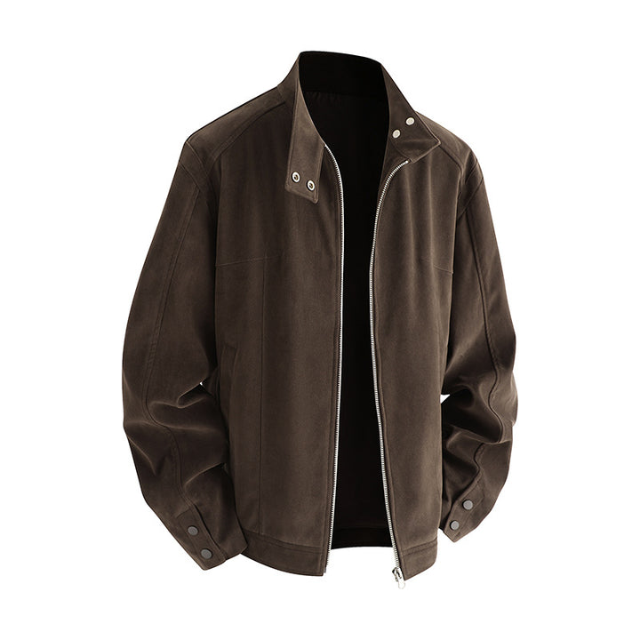 Herren Freizeitjacke aus weichem Kunstleder mit praktischem Kragen und Reißverschluss Echoarchiv