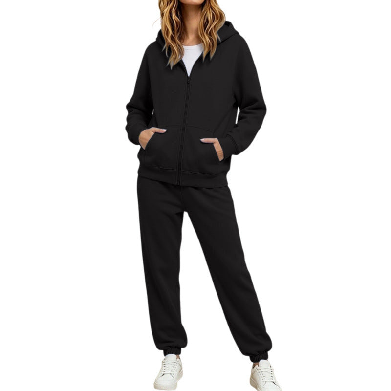 Damen Komfortabler Kapuzenpullover und Jogginghose Set Echoarchiv