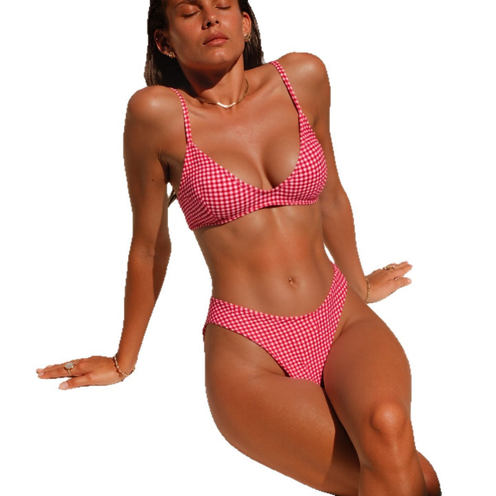 Damen Triangel-Bikini mit lässigem Karomuster Echo Archiv