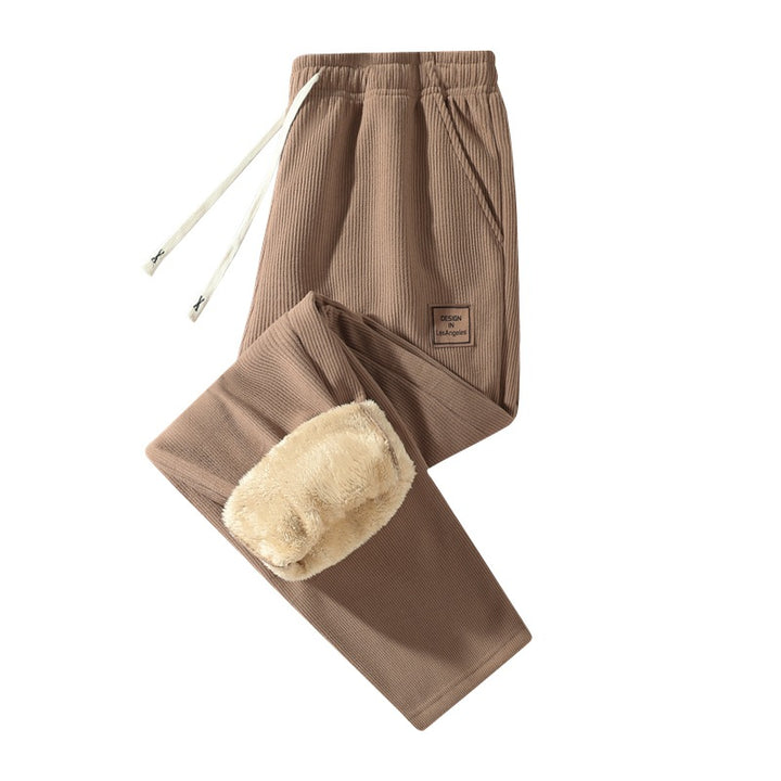 Damen Gefütterte Cord-Jogginghose mit Teddyfutter, Kordelzugbund & Seitentaschen Echoarchiv