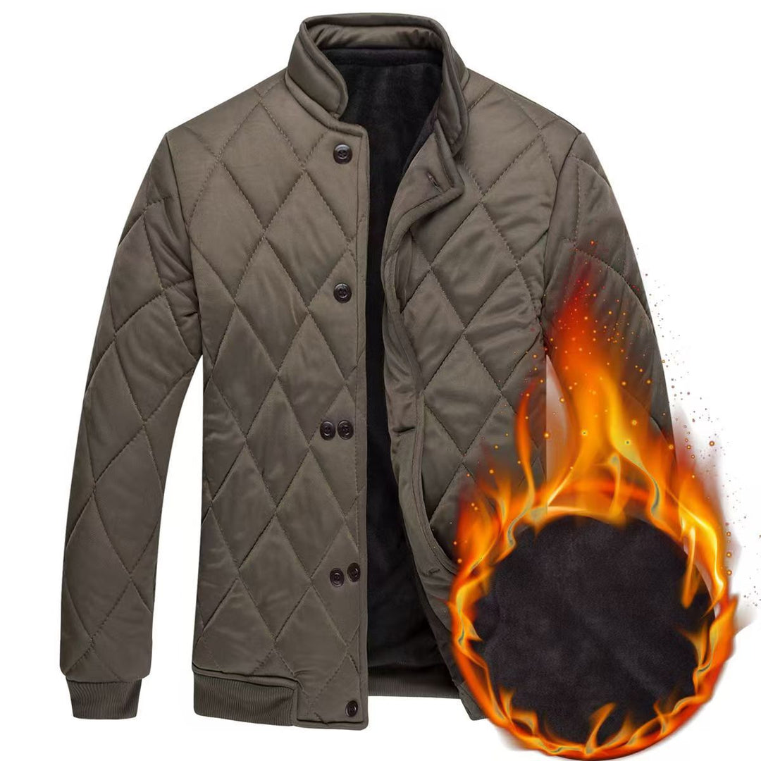 Herren gefütterte Steppjacke mit hohem Kragen und praktischen Taschen Echoarchiv