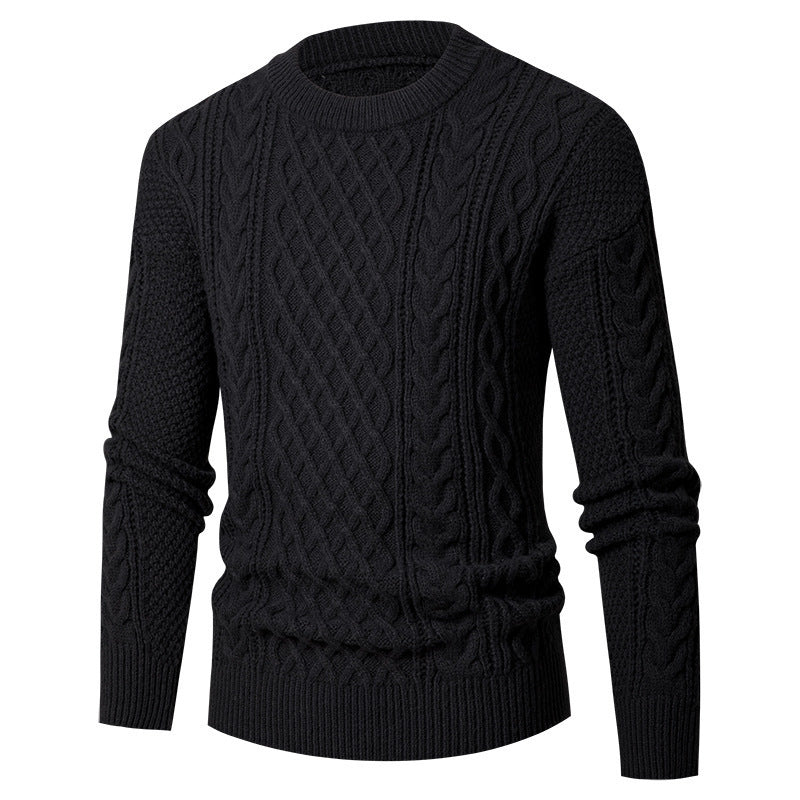 Herren Grobstrickpullover mit modischem Zopfmuster Echoarchiv