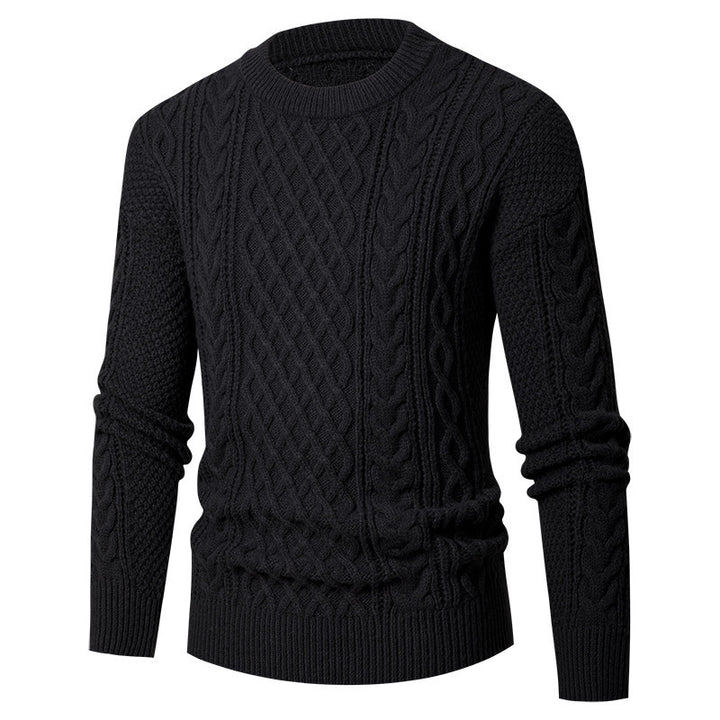 Herren Grobstrickpullover mit modischem Zopfmuster Echoarchiv