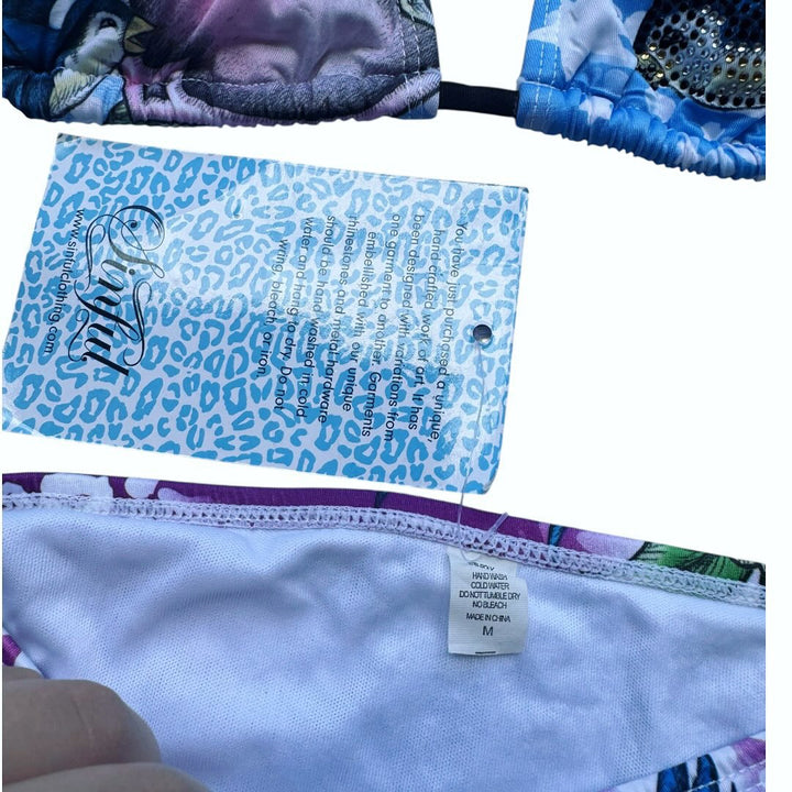Damen Triangel-Bikini-Set mit kreativem grafischen Design Echo Archiv