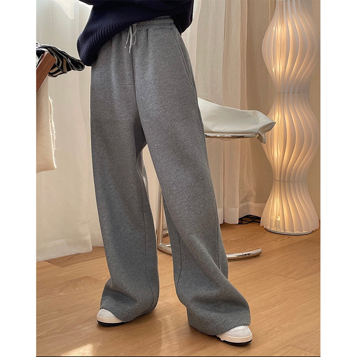 Damen Extraweite Palazzosweathose aus Baumwoll-Fleece mit Tunnelzug und Eingrifftaschen Echoarchiv
