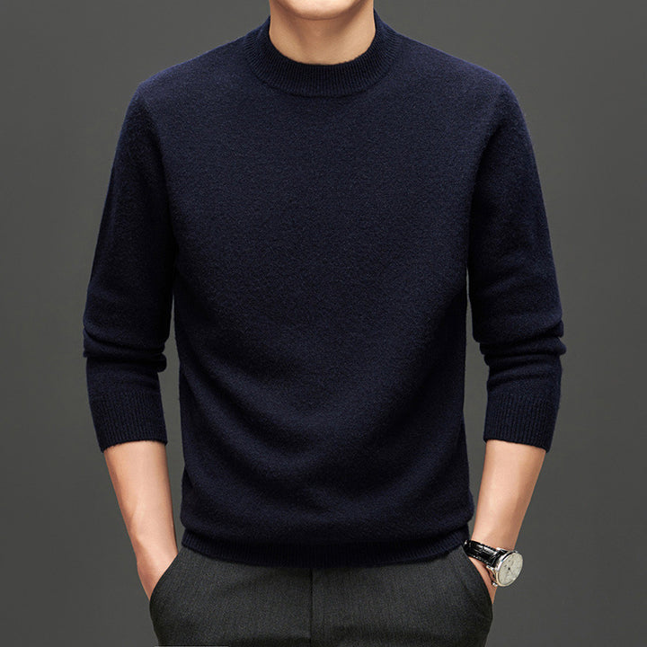 Herren Strickpullover mit rundem Kragen und strukturiertem Design Echoarchiv