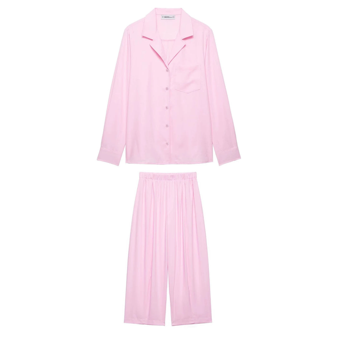 Damen Zweiteiliges Lounge‑Set mit Hemdoberteil und weiter Culotte mit Elastikbund Echo Archiv