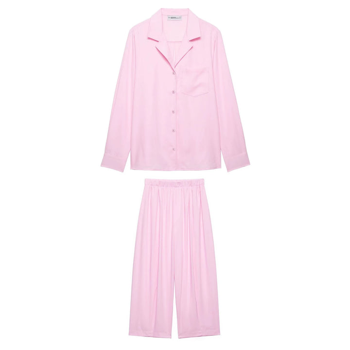 Damen Zweiteiliges Lounge‑Set mit Hemdoberteil und weiter Culotte mit Elastikbund Echo Archiv