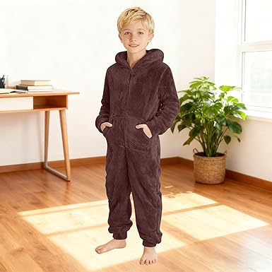 Unisex Kuscheliger Fleece-Overall mit Kapuze Echoarchiv