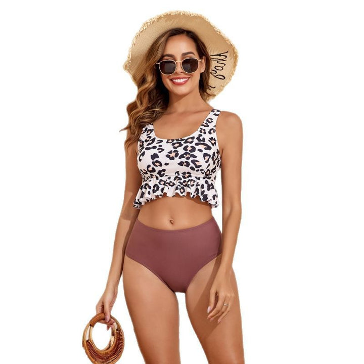 Damen Bikini mit fröhlichem Volant und animalischem Print Echo Archiv