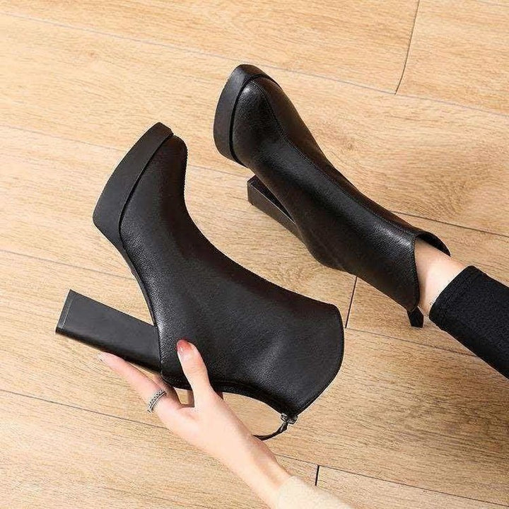 Damen Elegante High Heel Stiefeletten mit hohem Blockabsatz Echo Archiv