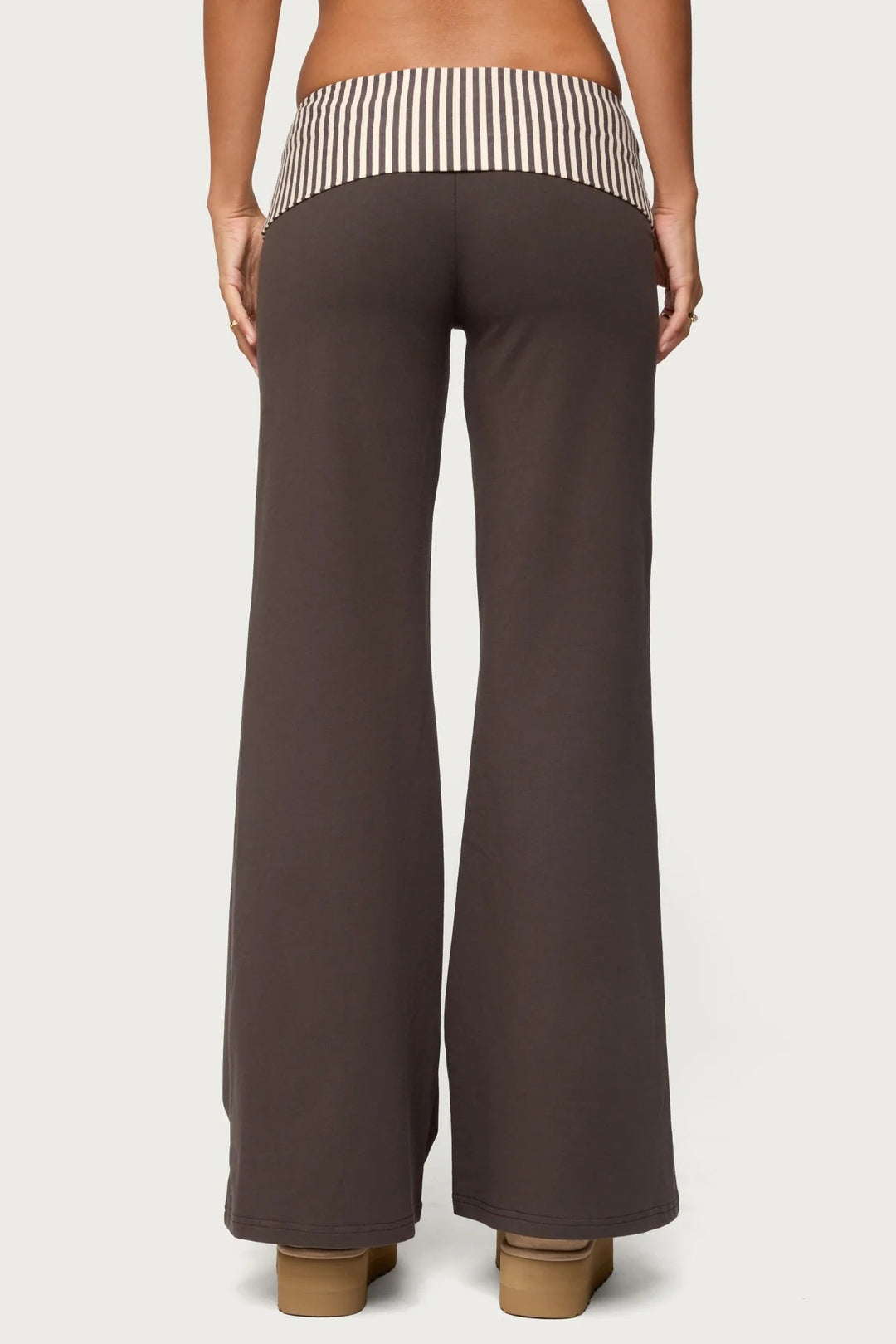 Damen Palazzo-Hose mit gestreiftem Bund und lässigem Schnitt Echo Archiv