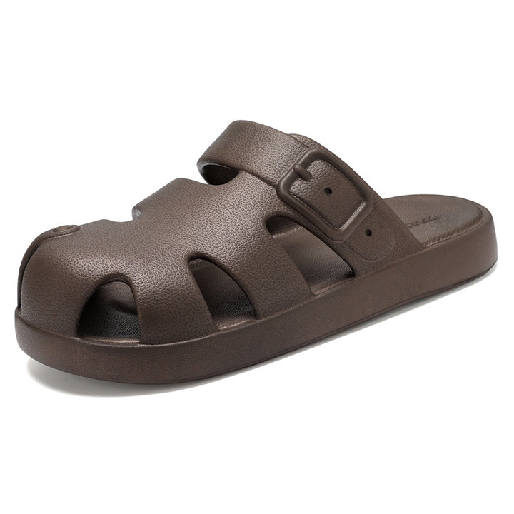 Damen nan geschlossene Sandalen-Pantolette mit ergonomischem Fußbett, verstellbarer Schnalle und rutschfester EVA-Laufsohle Echo Archiv