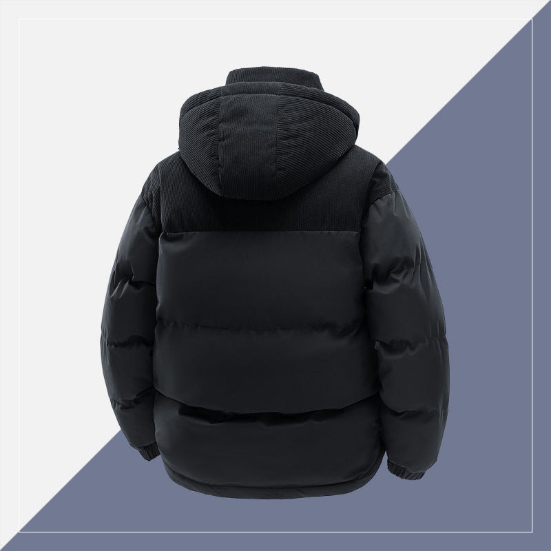 Herren gepolsterte Steppjacke mit hohem Kragen, Cordura-Schulterpanels und zwei-Wege-Reißverschluss – Marzano