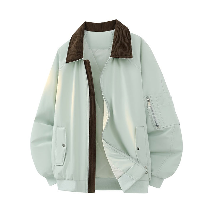 Herren Oversize Bomberjacke mit gesteppter Thermo-Innenfüllung, kariertem Innenkragen & Ärmeltasche Echoarchiv