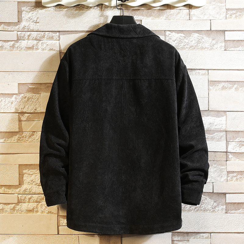Herren nan lässige Cord-Überhemdjacke mit durchgehender Knopfleiste und aufgesetzten Brusttaschen Echo Archiv