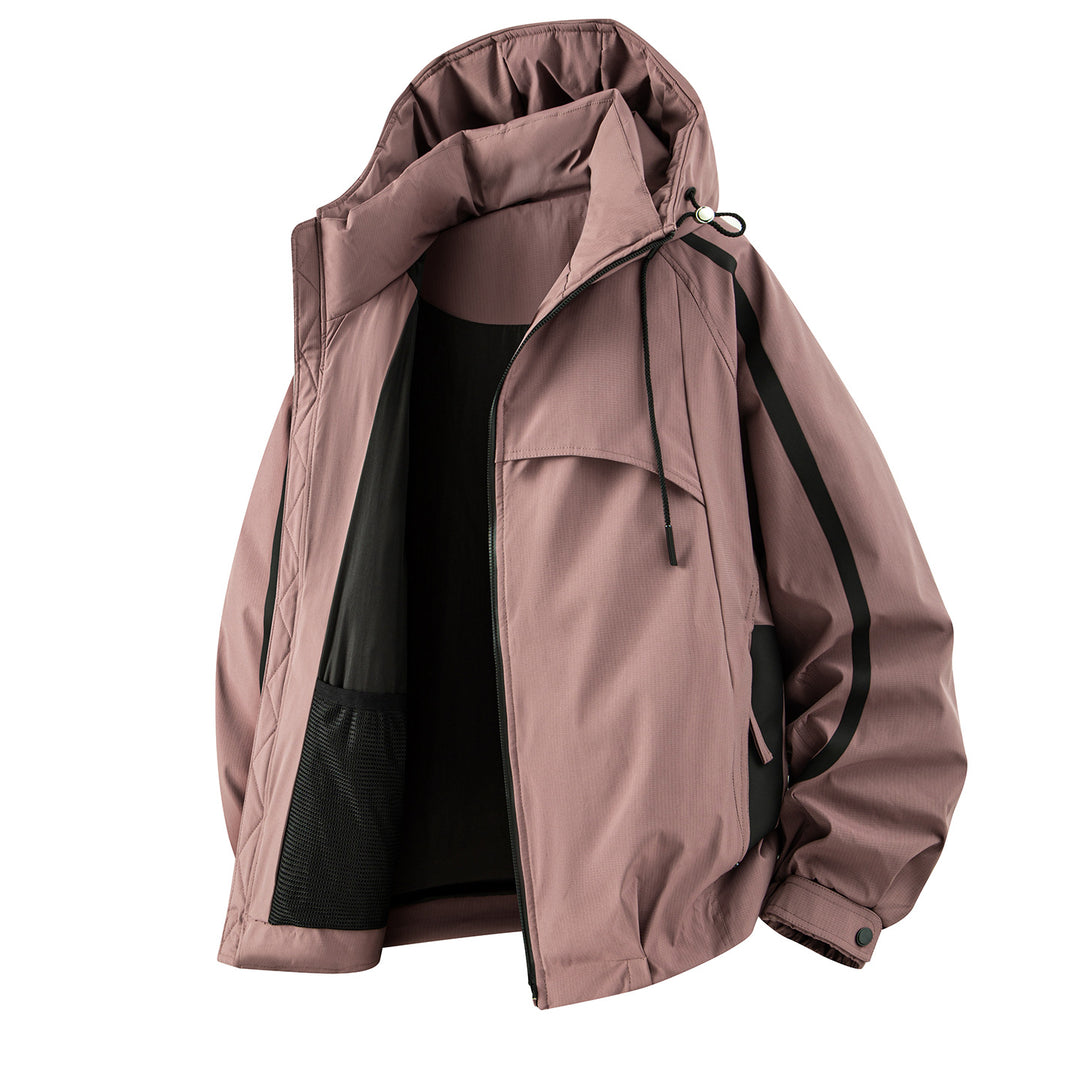 Unisex gefütterte Outdoor-Utility-Jacke mit Kapuze und reflektierenden Streifen Echo Archiv