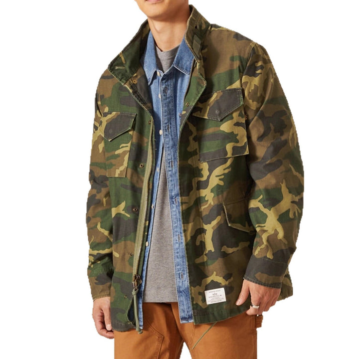 Herren multifunktionale Parkajacke mit verstellbarem Kragen und stabilen Taschen Echoarchiv