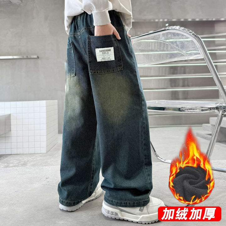 Damen weite Jeans im urbanen Stil mit praktischen Taschen Echo Archiv