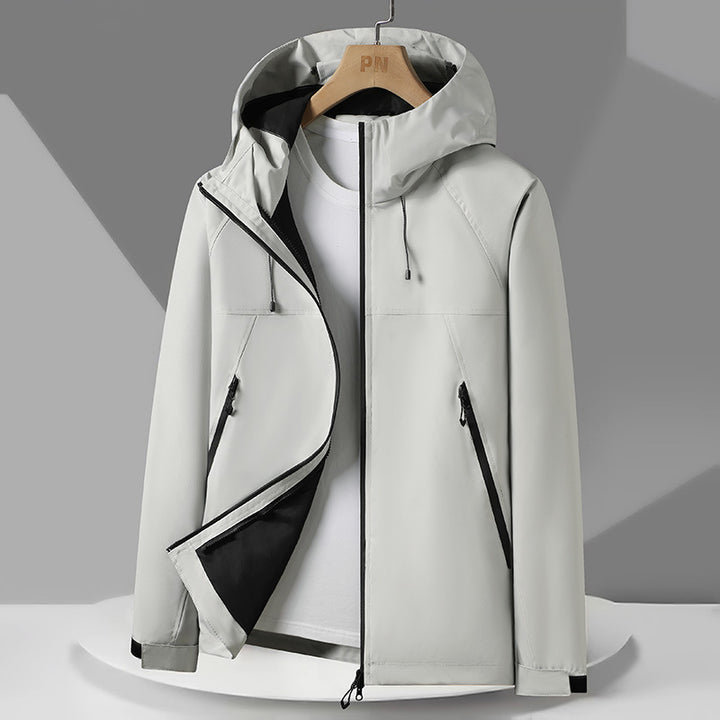 Herren Atmungsaktive Wetterjacke mit verstellbarer Kapuze Echoarchiv