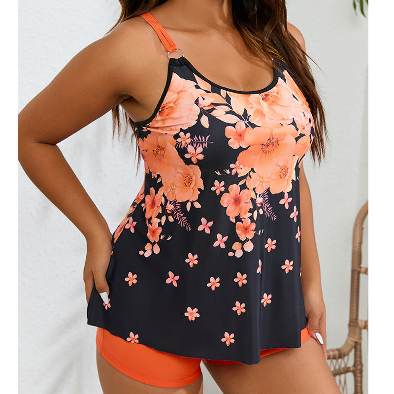 Damen Sportlicher Tankini-Badeanzug mit floralem Design und modischem Schnitt Echo Archiv