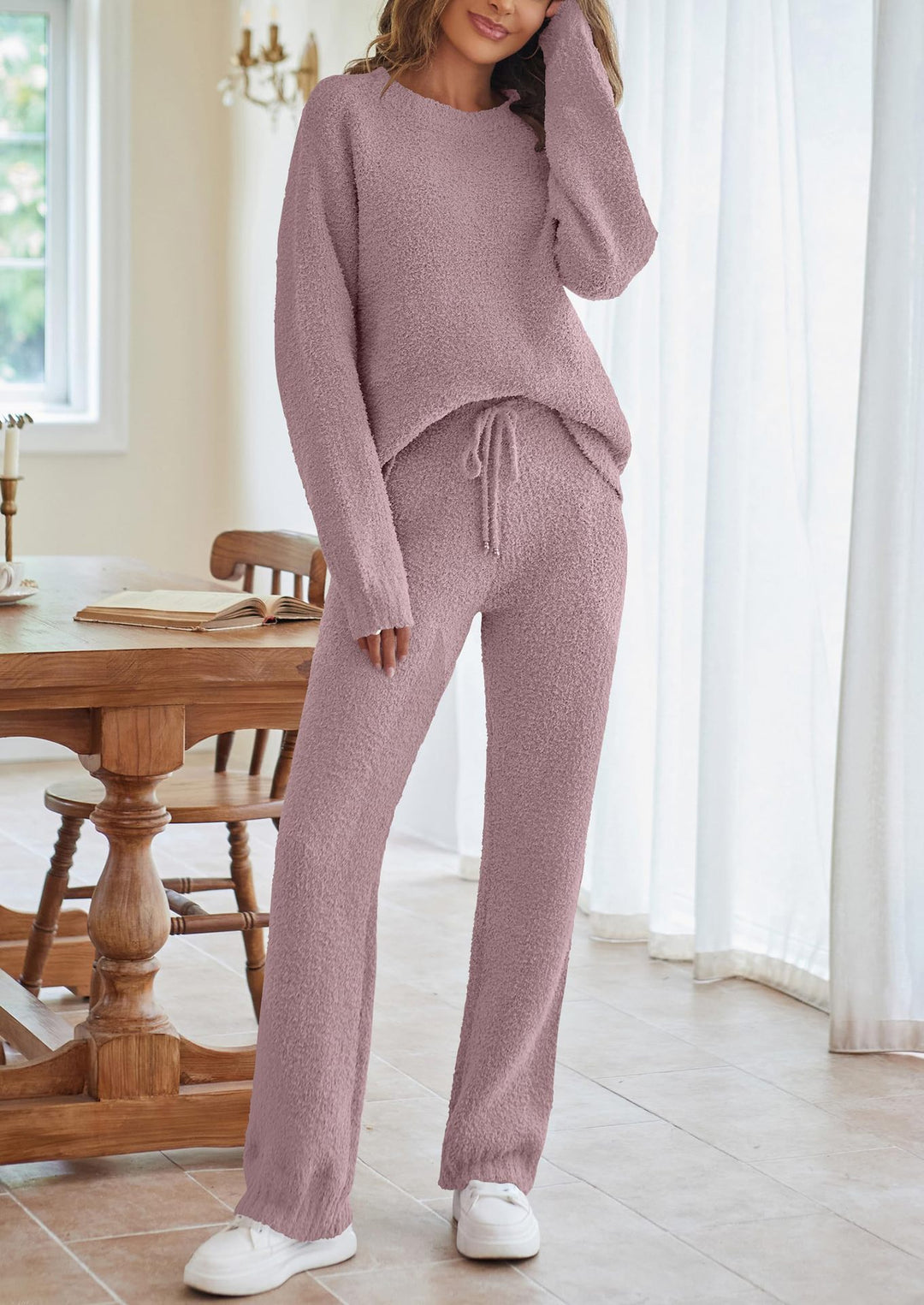 Damen nan kuscheliges Lounge-Set mit Oversize-Pullover und Kordelzughose Echo Archiv