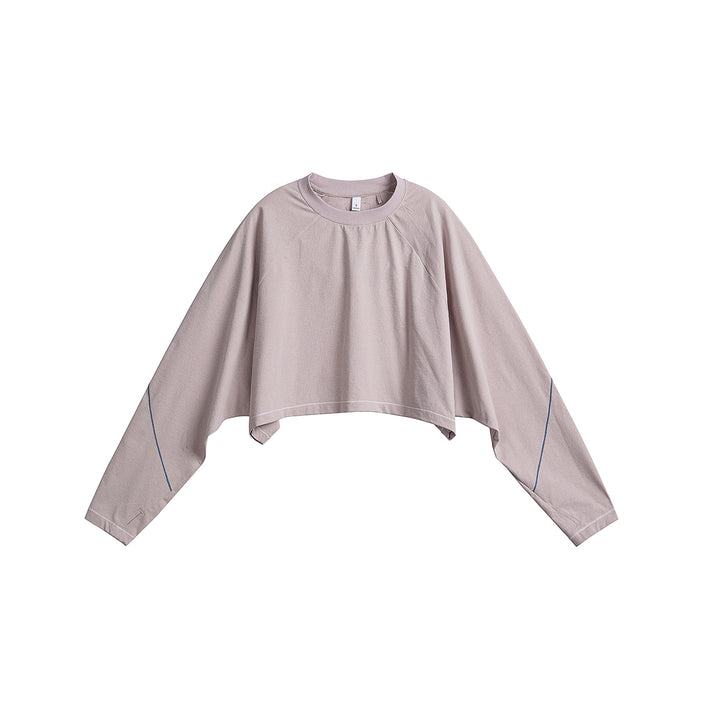 Damen Kurz geschnittenes Oversize Cropped-Sweatshirt mit Fledermausärmeln Echoarchiv