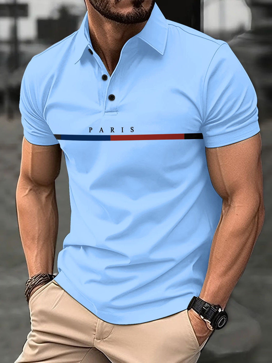 Herren modisches Polohemd mit stilvollem Druckdesign Echoarchiv