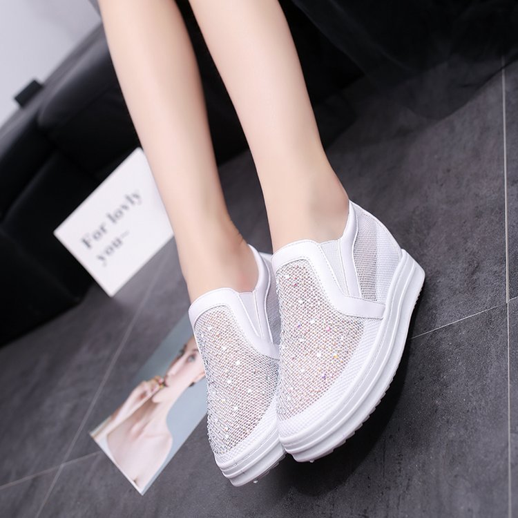 Damen Keil-Sneaker mit Glitzersteinen und atmungsaktivem Mesh Echo Archiv