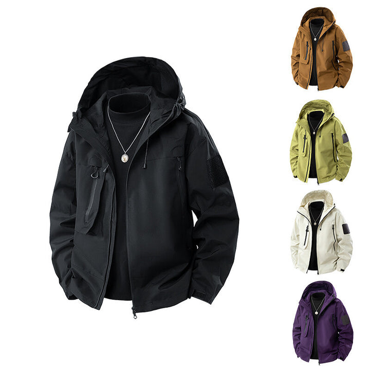 Herren wasserfeste Multifunktionsjacke mit Kapuze und praktischen Taschen Echoarchiv