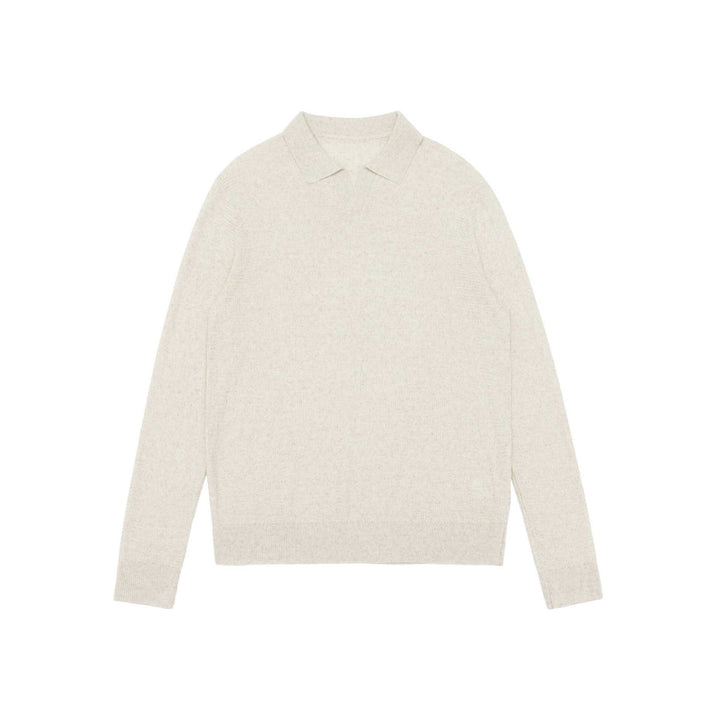 Unisex Feinstrick-Polo-Pullover mit Troyerkragen und geripptem Saum Echoarchiv