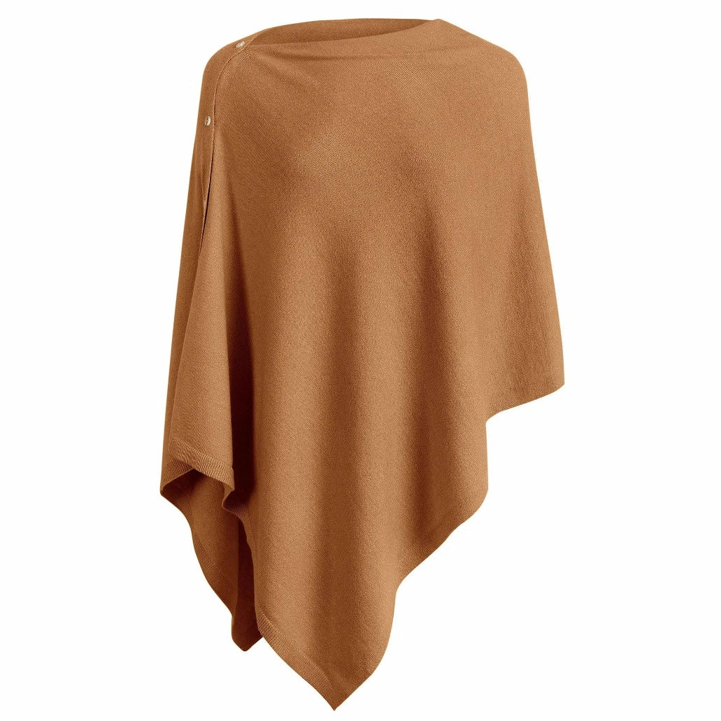 Damen vielseitiger Poncho aus hochwertiger Materialmischung – Célinea
