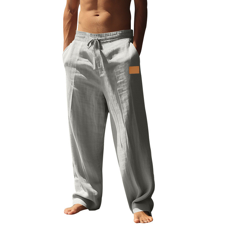 Herren luftige Leinenhose mit elastischem Bund Echoarchiv