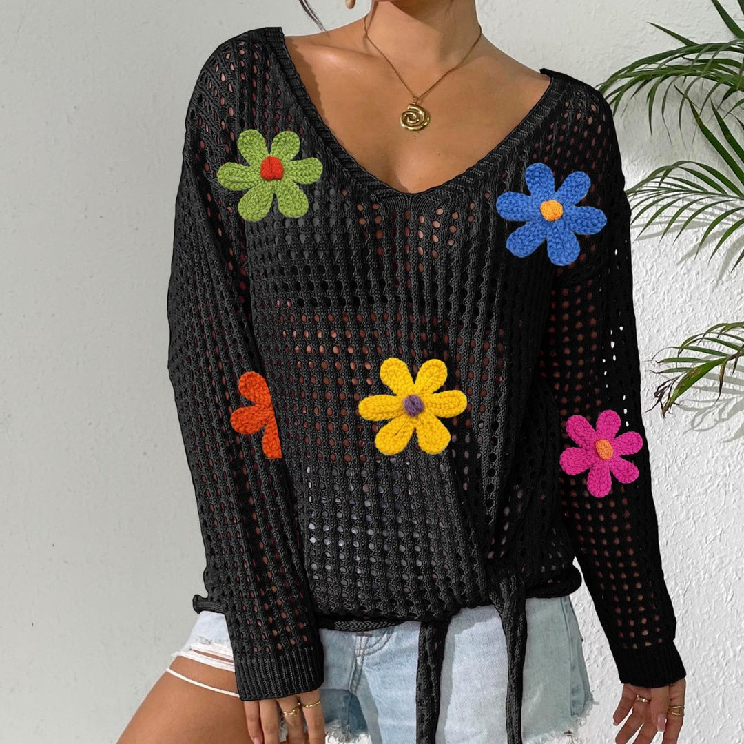 Damen Häkeloberteil mit Blumenapplikationen Echo Archiv