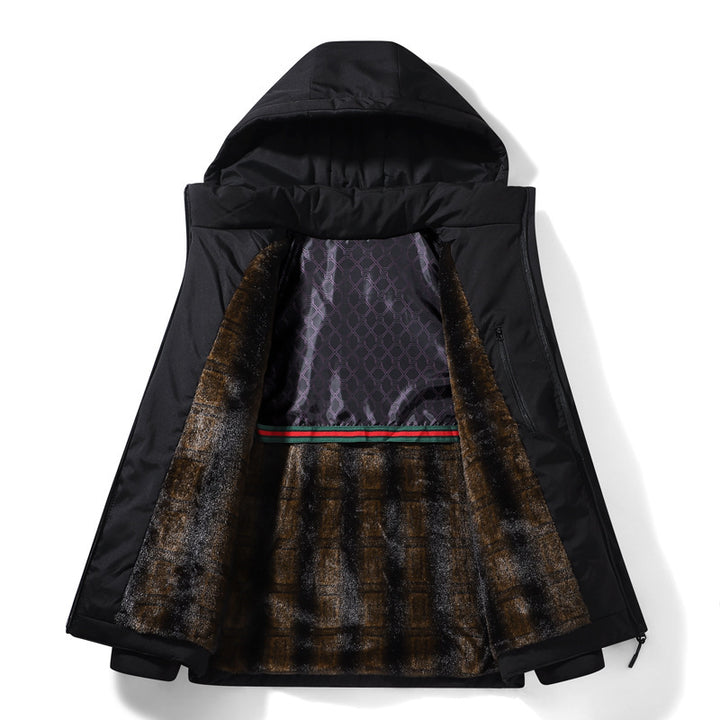Herren Technische Winterjacke mit Kunstfellfutter Echo Archiv