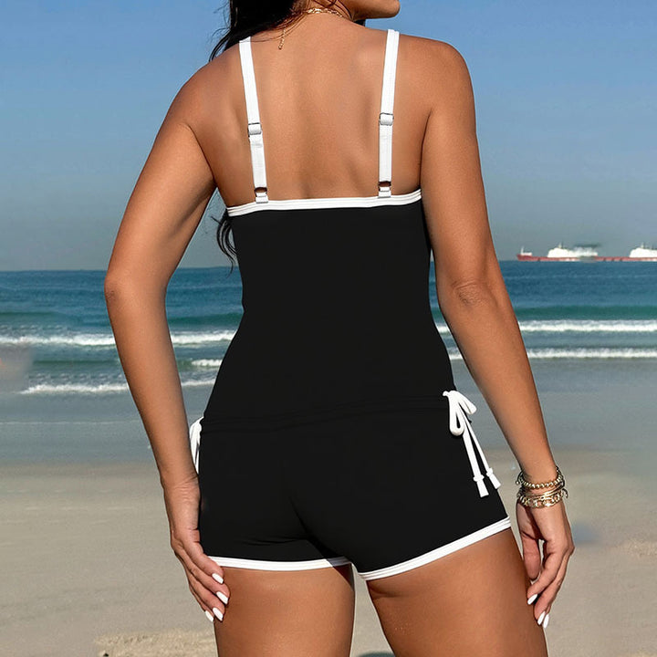 Damen Sportliches Tankini-Set mit hochgezogenem Schnitt und verstellbaren Bändern Echo Archiv