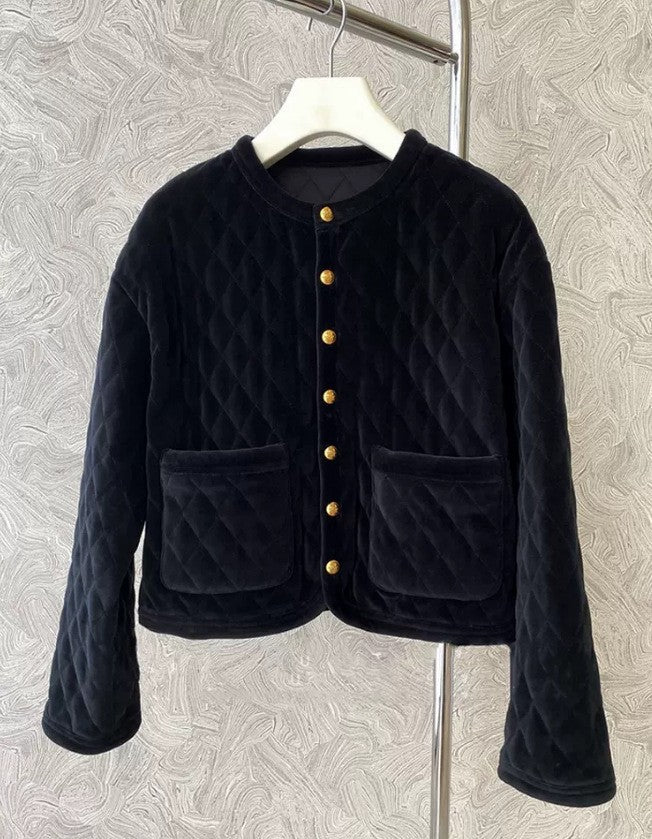 Damen Modische Steppjacke mit Knopfdetails Echoarchiv