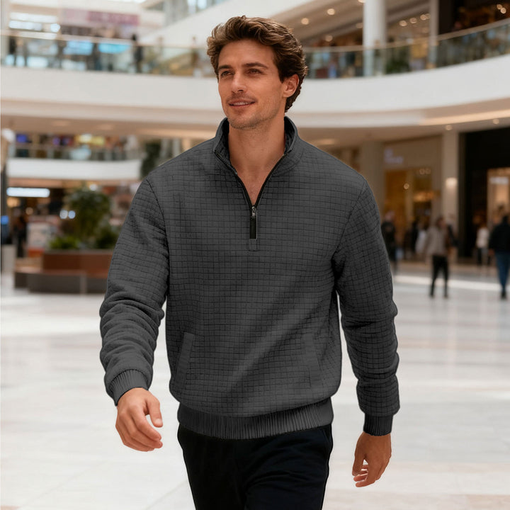 Herren sportlicher Pullover mit halbhoch geschlossenem Kragen Echoarchiv