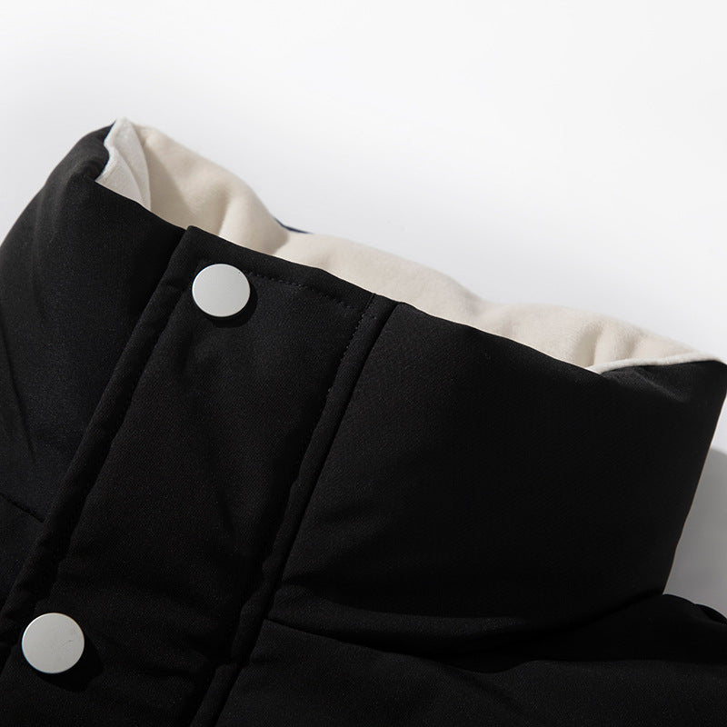Unisex Kapuzenlose wattierte Steppjacke mit hohem Stehkragen, Thermoisolierung und Kordelzugsaum Echo Archiv