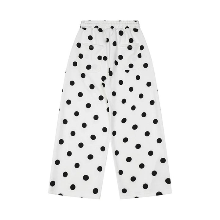 Damen Weite Culotte-Sweathose mit elastischem Komfortbund und Polka-Dot-Print Echoarchiv