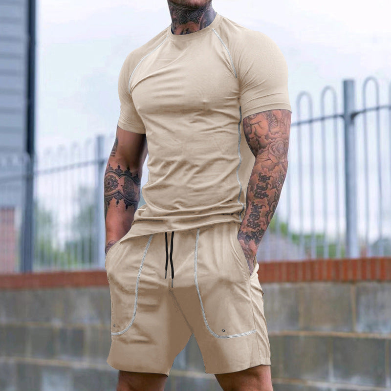 Herren sportliches Kurzarmset aus atmungsaktivem Material mit praktischen Taschen Echoarchiv